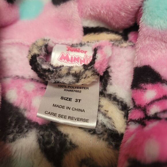 Soft Disney Minnie Mouse Bath Robe Toddler Girl 3t Pink - Picture 3 of 3